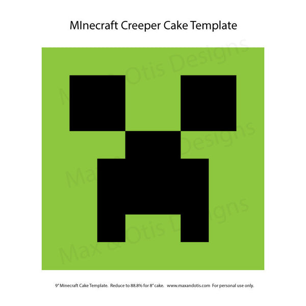 Minecraft Creeper Cake Template - Max & Otis Designs