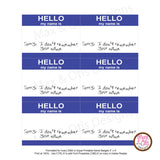 Printable Stickers & Labels - Hello My Name Is (Editable PDF) - Max & Otis Designs