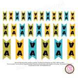 Printable Mini Bunting Flag Cake Topper - Editable PDF