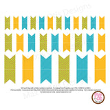 Printable Mini Bunting Flag Cake Topper - Editable PDF