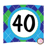 Printable Cupcake Wrappers - Blue Argyle (editable PDF) - Max & Otis Designs
