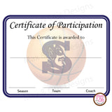 Basketball Certificate of Participation (Editable PDF) - Max & Otis Designs