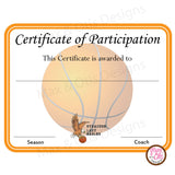 Basketball Certificate of Participation (Editable PDF) - Max & Otis Designs