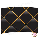 Printable Cupcake Wrappers - Black & Gold Quilted - Max & Otis Designs