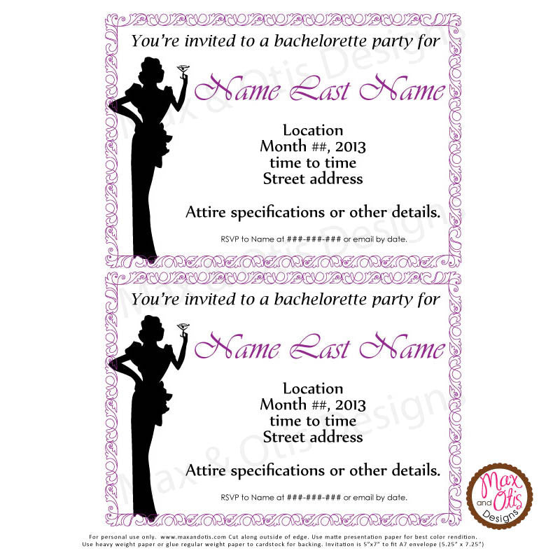 Bridal Shower Invitation (editable PDF) Max & Otis Designs Bridal Shower Invitation (editable PDF) Max & Otis Designs