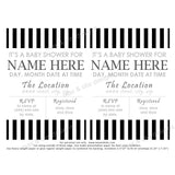 Baby Shower Invitation - Black & White Stripe (editable PDF) - Max & Otis Designs