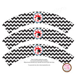 Printable Cupcake Wrappers - Bowling Party (Black & White) - Max & Otis Designs