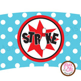 Printable Cupcake Wrappers - Bowling Party (Blue & White) - Max & Otis Designs