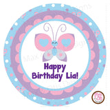 Printable 2" Tags & Labels - Butterfly Party (Editable PDF) - Max & Otis Designs