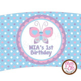 Printable Cupcake Wrappers - Happy Birthday Butterfly - Max & Otis Designs