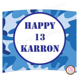 Printable Cupcake Wrappers - Blue Camouflage (editable PDF) - Max & Otis Designs