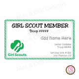 Girl Scout Printable Camp Keep in Touch Cards (editable PDF) - Max & Otis Designs