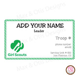 Girl Scout Printable Camp Keep in Touch Cards (editable PDF) - Max & Otis Designs