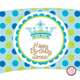 Printable Cupcake Wrappers - Crown Blue & Green Dot (editable PDF) - Max & Otis Designs