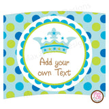 Printable Cupcake Wrappers - Crown Blue & Green Dot (editable PDF) - Max & Otis Designs