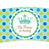 Printable Cupcake Wrappers - Crown Blue & Green Dot (editable PDF) - Max & Otis Designs