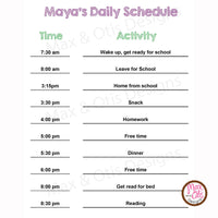 Printable Children's Daily Schedule (Editable PDF) - Max & Otis Designs