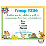 Girl Scout Daisy Animal Journey Invitation (editable PDF) - Max & Otis Designs