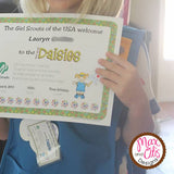 Girl Scout Daisy Printable Investiture Certificate (editable PDF) - Max & Otis Designs