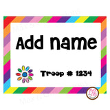 Girl Scout Name Tags - Daisy Garden Journey (editable PDF) - Max & Otis Designs