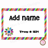 Girl Scout Name Tags - Daisy Garden Journey (editable PDF) - Max & Otis Designs