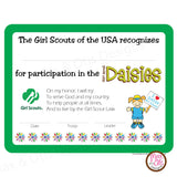 Girl Scout Daisy Printable Participation Certificate (editable PDF) - Max & Otis Designs