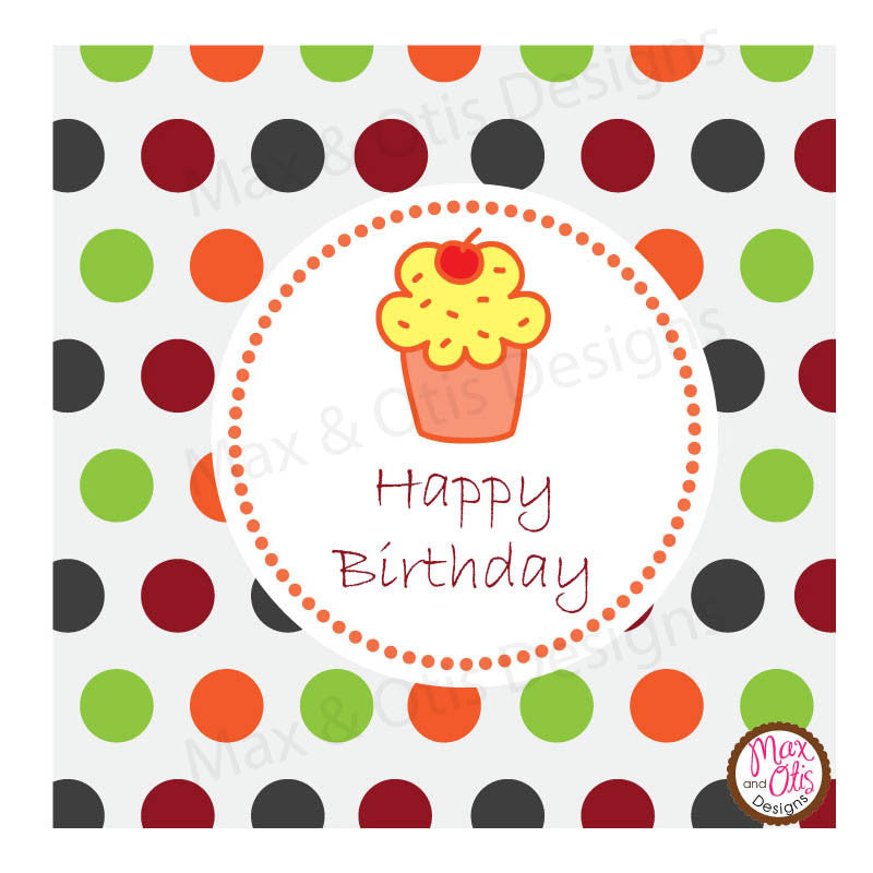 Cupcake Dots Birthday Card