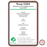 Girl Scout Brownie Bridging Program (editable PDF) - Max & Otis Designs