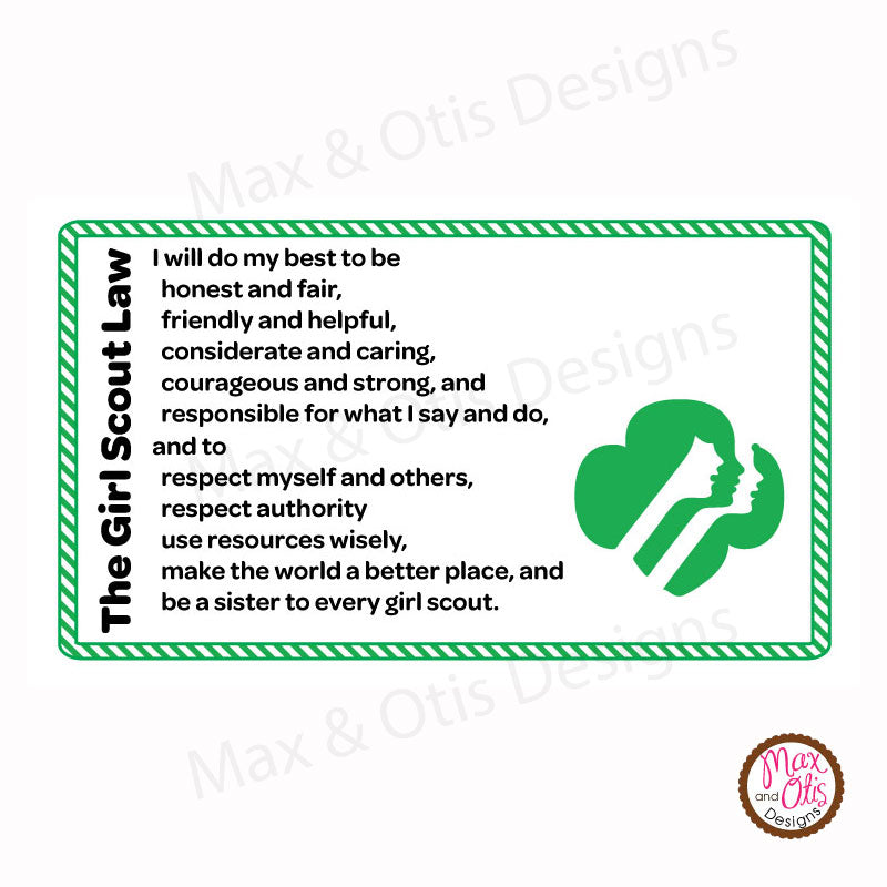 Girl Scout Printable Law Cards editable PDF Max Otis Designs girl-scout-printable-law-cards-editable-pdf-max-otis-designs