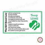 Girl Scout Printable Law Cards (editable PDF) - Max & Otis Designs