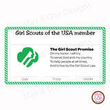 Girl Scout Printable Membership Cards (editable PDF) - Max & Otis Designs