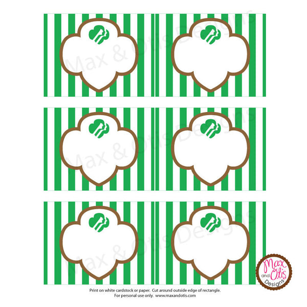 Girl Scout Printable Rectangle Tags - Brownie (editable PDF) - Max & Otis Designs
