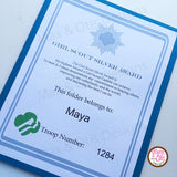 Girl Scout Cadette Printable Silver Award Folder Cover (editable PDF) - Max & Otis Designs