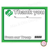 Girl Scout Thank You Card Printable (editable PDF) - Max & Otis Designs