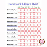 Printable Homework & Chore Chart (Editable PDF) - Max & Otis Designs