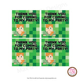 Printable 4" Tags & Labels - Minecraft Alex Thank You (Editable PDF) - Max & Otis Designs