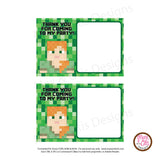 Printable Thank You Card - Minecraft Alex (editable PDF) - Max & Otis Designs