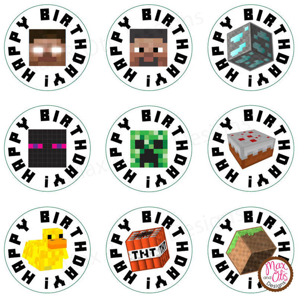 Printable Hershey Kiss Stickers - Minecraft - Max & Otis Designs