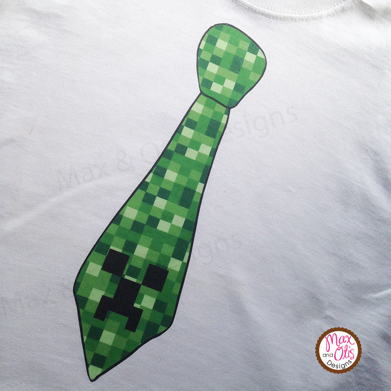 Printable IronOn Transfer Minecraft Creeper Tie Max & Otis Designs
