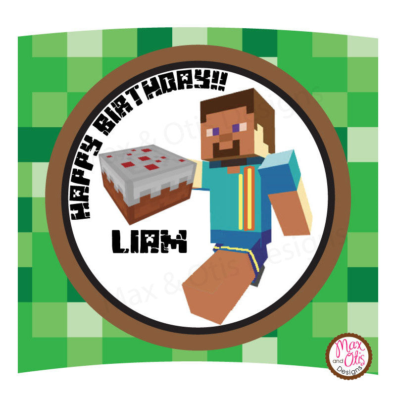 Printable Cupcake Wrappers - Minecraft (editable PDF) – Max &amp; Otis Designs