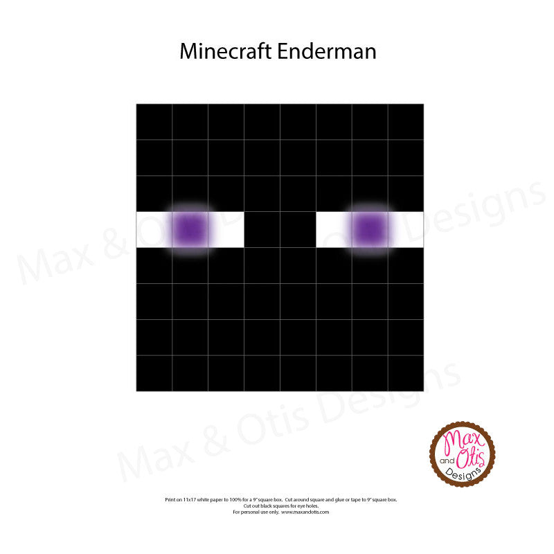 Minecraft Enderman Printable Box Head – Max & Otis Designs