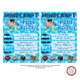 Minecraft Pool Party Invitation (editable PDF) - Max & Otis Designs