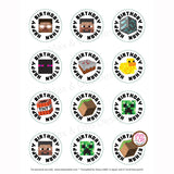 Printable 2" Tags & Labels - Minecraft Happy Birthday