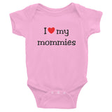 I heart-my mommies - Infant short sleeve one-piece - Max & Otis Designs