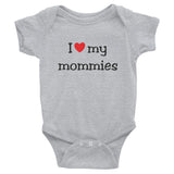 I heart-my mommies - Infant short sleeve one-piece - Max & Otis Designs