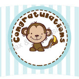 Printable Cupcake Wrappers - Congratulations Monkey (editable PDF) - Max & Otis Designs