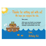 Printable Thank You Card - Noah's Ark  (editable PDF) - Max & Otis Designs