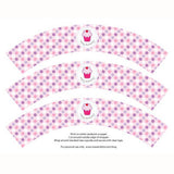 Printable Cupcake Wrappers - Birthday Cupcake (pink & purple dot) - Max & Otis Designs