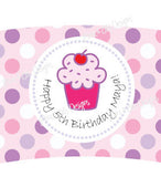 Printable Cupcake Wrappers - Birthday Cupcake (pink & purple dot) - Max & Otis Designs