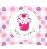 Printable Cupcake Wrappers - Birthday Cupcake (pink & purple dot) - Max & Otis Designs